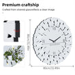 Large 3D Mirrored Wall Clock – Sunburst Round Roman Numeral Design (32–80cm) for Modern Living Room, Dining Room & Fireplace Décor