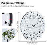 Large 3D Mirrored Wall Clock – Sunburst Round Roman Numeral Design (32–80cm) for Modern Living Room, Dining Room & Fireplace Décor
