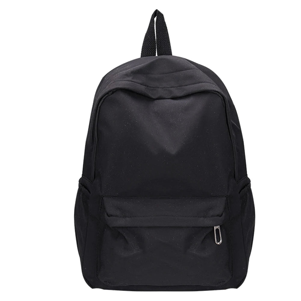 Solid Color Nylon Backpack for Girls – Large Capacity Daily School & Travel Shoulder Backpack