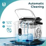 Countertop Ice Maker – 26 lbs/Day Portable Self-Cleaning Machine with Basket & Scoop – 9 Bullet Ice in 6 Min