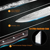 8-Piece Hammer-Pattern Chef & Santoku Knife Set – Premium Kitchen Cutting Blades