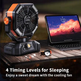 ColdSky Camping Fan with 4 LED Lantern, 8 Speeds & 20000mAh Battery – Portable Outdoor Fan for Camping, Fishing & Desk Use