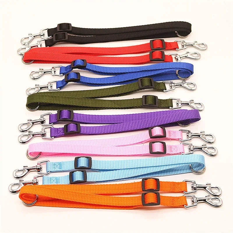 Double Twin Dual Coupler Dog Leash – Adjustable V-Shape Nylon 2-in-1 Lead for Walking Two Dogs