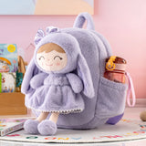 Gloveleya Plush Rabbit Backpack – Snow Bunny Edition for Toddlers | Soft Purple Animal Bag & Gift for Baby Girls & Preschool