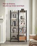 📚 VASAGLE 5-Tier Tall Bookshelf – Narrow Skinny Bookcase with Steel Frame for Living Room, Home Office & Study