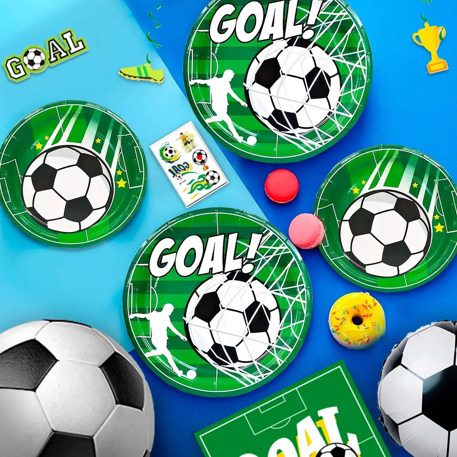 “113-Piece Soccer Party Decorations Set – Birthday Banner, Balloons, Tableware, Plates & Accessories for Soccer-Themed Parties”
