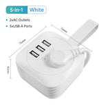 Orico Travel Power Strip – US Plug Extension Socket with 2 USB Ports & Type-C Fast Charge, Compact Multi-Outlet Adapter for Office & Travel