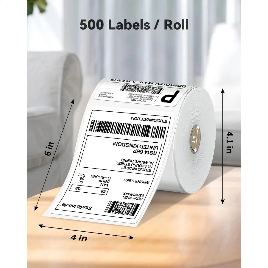 500-Pack 4×6″ Direct Thermal Shipping Labels – Fanfold, High Compatibility with Rollo, Zebra, Munbyn, Jadens & More