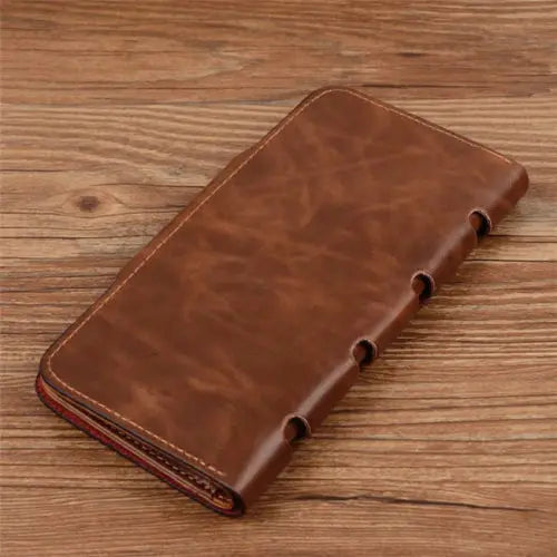 Men’s Retro PU Leather Long Wallet – Bifold Checkbook Holder, ID Card Case & Money Clutch Purse