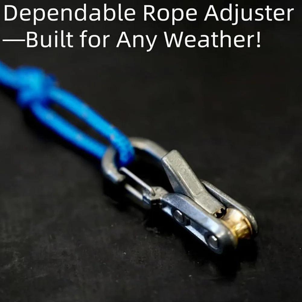 Rope Tension Adjuster – Wear-Resistant Stainless Steel Rope Control Tool for Climbing, Camping & Hiking 🧗‍♂️⚙️