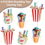 6PCS Bird Chew & Foraging Toys – Shredding Training Toys for Small & Medium Parrots, Budgies, Cockatiels, Lovebirds & Conures