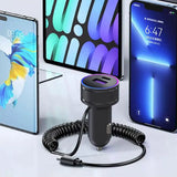 Car Charger Adapter – 30W Fast Charging PD Type-C Adapter Block with Night Vision Design for Cars & SUVs