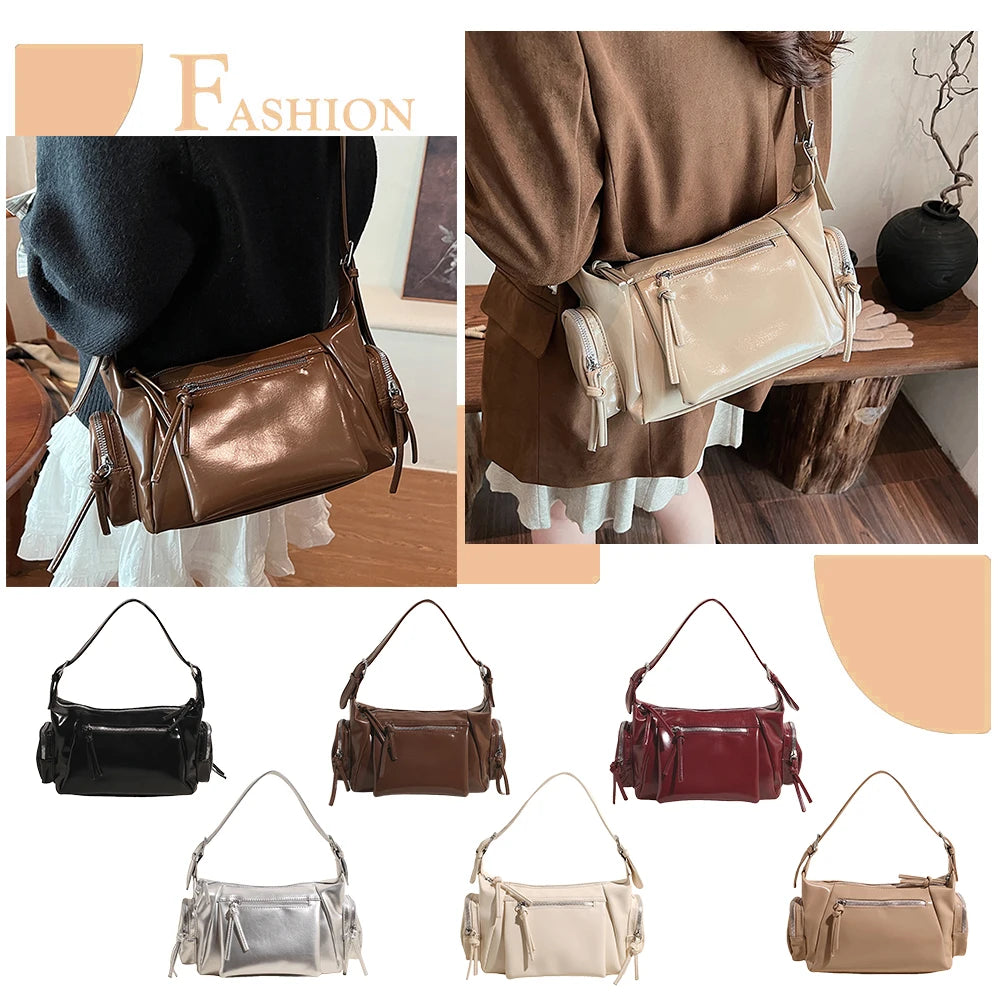 Women’s Soft PU Leather Under-Arm Hobo Bag – Multi-Pocket Tote for Work, Shopping & Travel