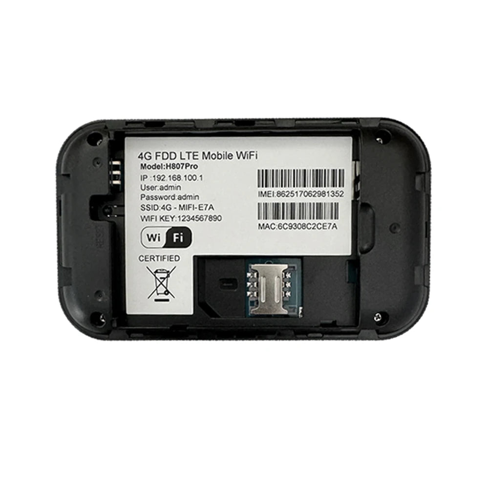 4G LTE Portable WiFi Router – Wireless Mobile Hotspot with SIM Card Slot & 3650mAh Battery for Car, Travel & Home Use