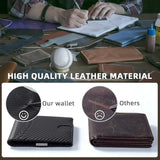 Men’s Minimalist Slim Leather Wallet – RFID Blocking Bifold with Money Clip for Front Pocket Carry