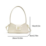 Women’s Patent PU Leather Armpit Handbag – Luxury Gold Buckle Shoulder Bag with Elegant Glossy Finish for Trendy Fashion Looks