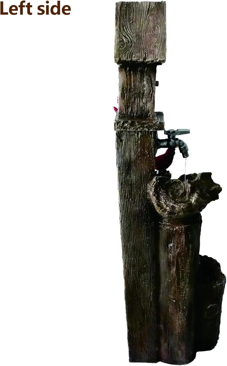 Decorative Garden Birdhouse Three-Tier Water Fountain – Outdoor LED Lighted Fountain with Water Wheel | Elegant Yard & Patio Décor