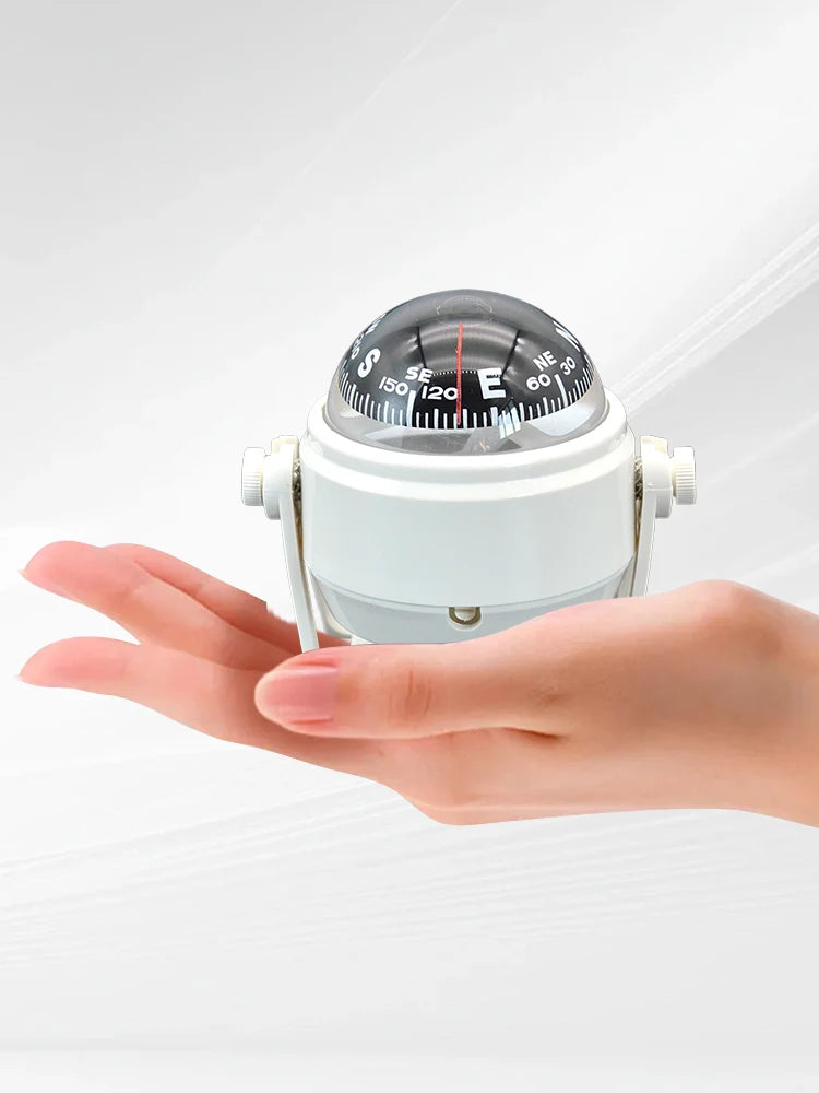 Ball-Shaped Marine Boat Compass – 360° Pivoting Navigation Guide with Dial for Sea Travel 🚤🧭