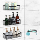 Adhesive No-Drill Wall Mounted Stainless-Steel Shower Organizer Shelf – Sleek & Rust-Resistant