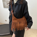 Vintage Fringe Shoulder Bag – Fashion Suede Crossbody Tote with Tassels for Women’s Work, Shopping & Travel 👜✨