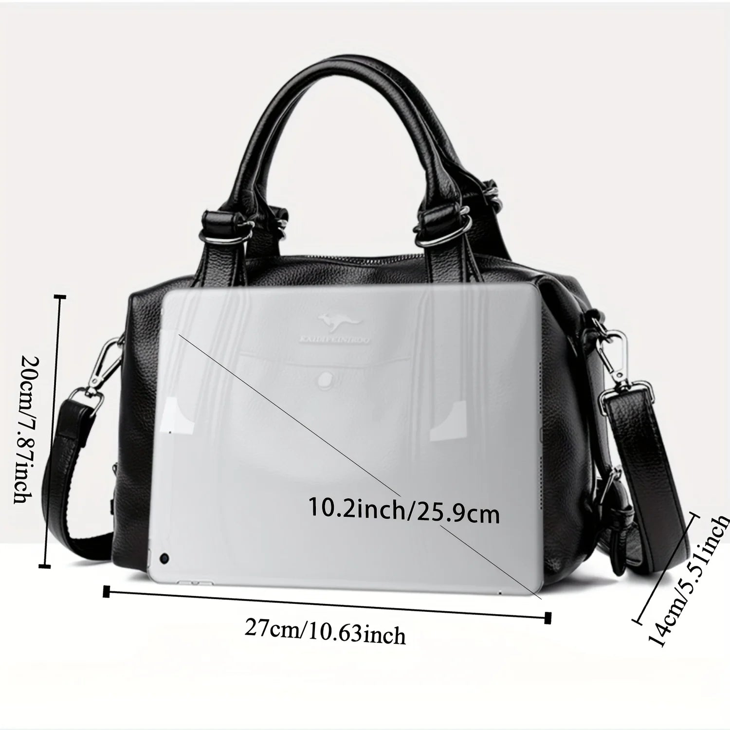 Women’s Classic 2-Way Leather Bag – Premium Soft PU Shoulder & Crossbody Pillow Tote for Business, Work & Daily Use