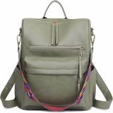 Convertible PU Leather Backpack Purse for Women – Casual Fashion Shoulder Bag with Large Capacity