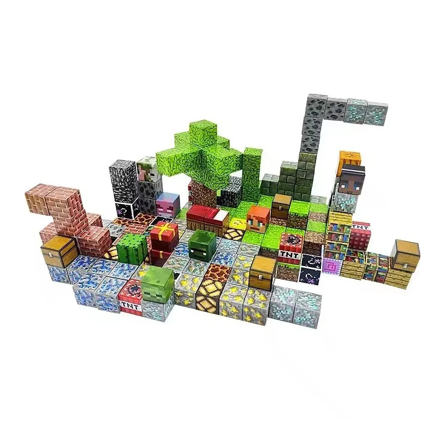 80–160PCS Magnetic Building Blocks Mine DIY Set – Creative Construction Puzzle Kit, Educational STEM Toy for Kids Ages 3+