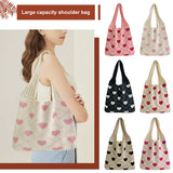 Heart-Pattern Large Capacity Tote Bag – Solid-Colour Shoulder Bag for Women