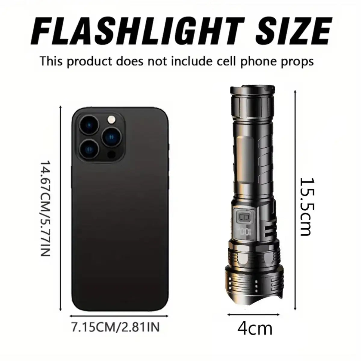 USB-Rechargeable High Power LED Flashlight – Portable Torch for Camping, Hiking, Emergency Survival