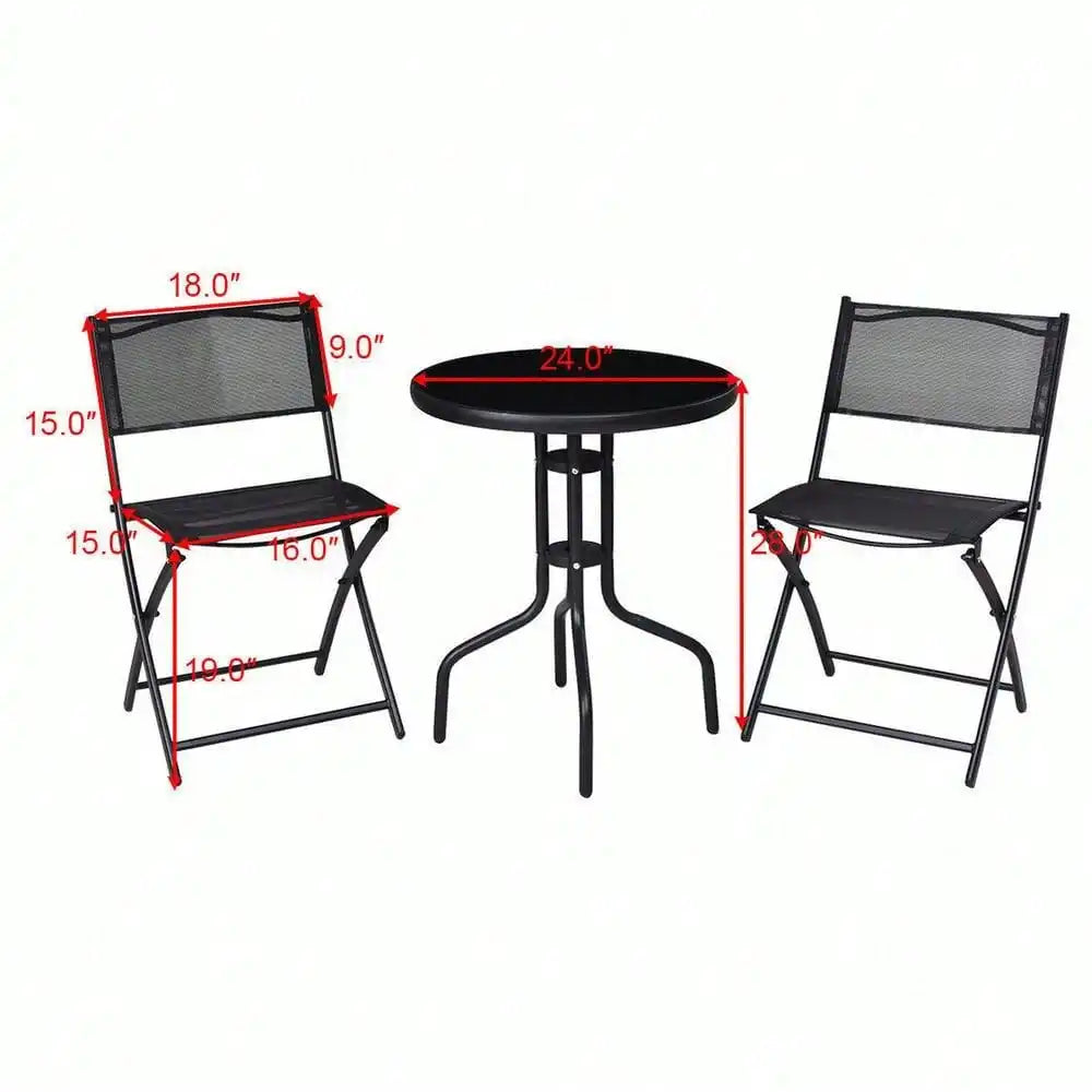 “Bistro Set with Folding Chairs – Outdoor Garden & Patio Table Set for Backyard Furniture”