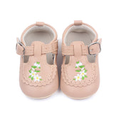 Cute Baby Girls’ Bowknot Mary Jane Shoes – PU Leather First Walker Flats with Non-Slip Sole for Toddler Princesses