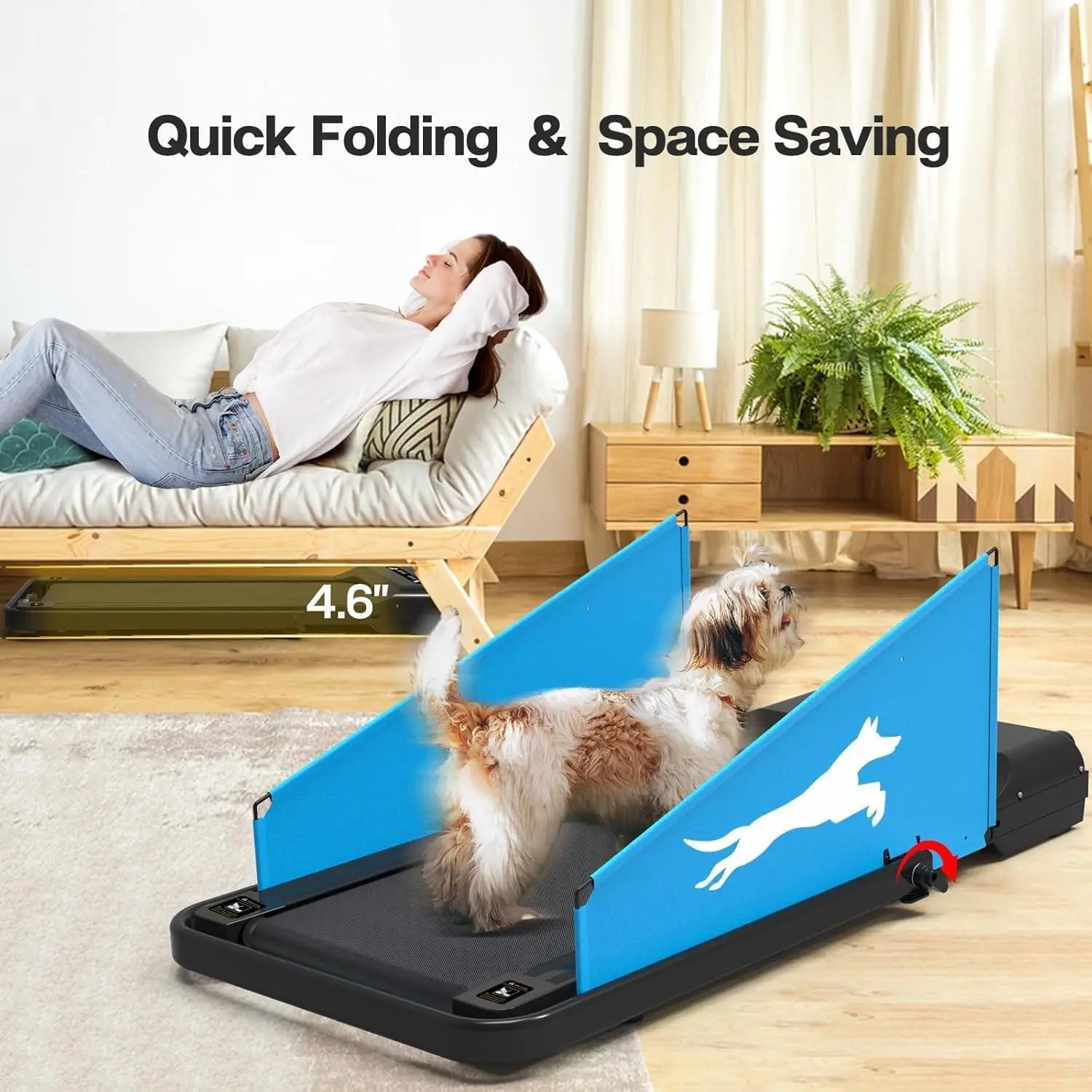 Dog Treadmill 220lbs Capacity – Folding Pet Running Machine with 2.5HP Motor for Small & Medium Dogs Training and Exercise