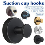 4-Pack Stainless Steel Suction Cup Hooks – Waterproof No-Punch Wall Mount Hooks for Kitchen & Bathroom