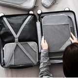 3-6 pcs Compressed Packing Cubes Travel Storage Organizer Set with Shoe Bag & Mesh Visual Luggage Set