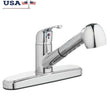 Single‑Handle Pull‑Out Kitchen Sink Faucet with Dual‑Function Sprayer – Chrome Finish, 2-Function Stream & Spray, Easy Install 🚰✨