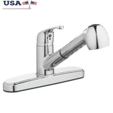 Single‑Handle Pull‑Out Kitchen Sink Faucet with Dual‑Function Sprayer – Chrome Finish, 2-Function Stream & Spray, Easy Install 🚰✨