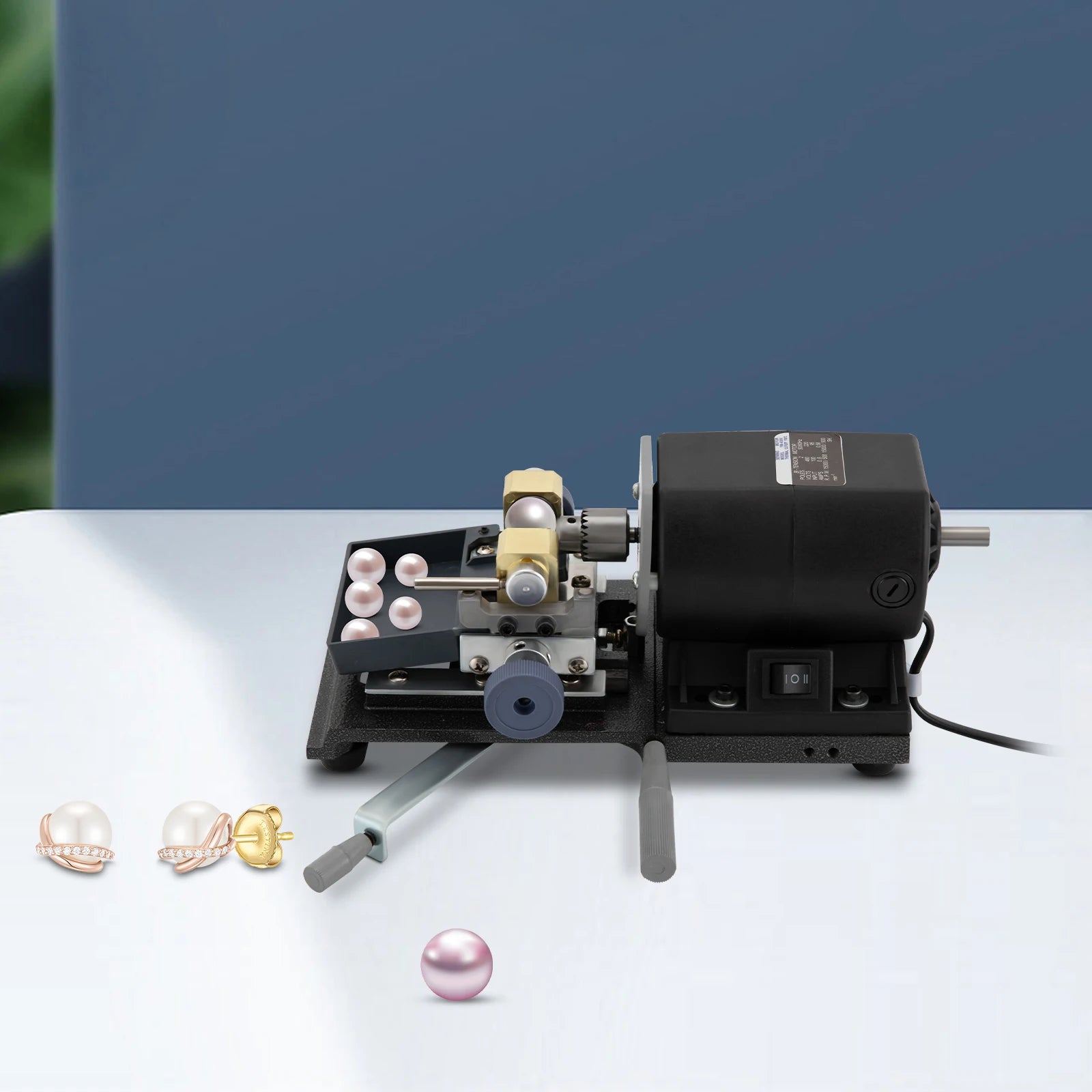 480W Pearl Drilling Machine Set – Precision Amber, Shell & Coral Driller | DIY Jewelry Making Tool (Green/Black)