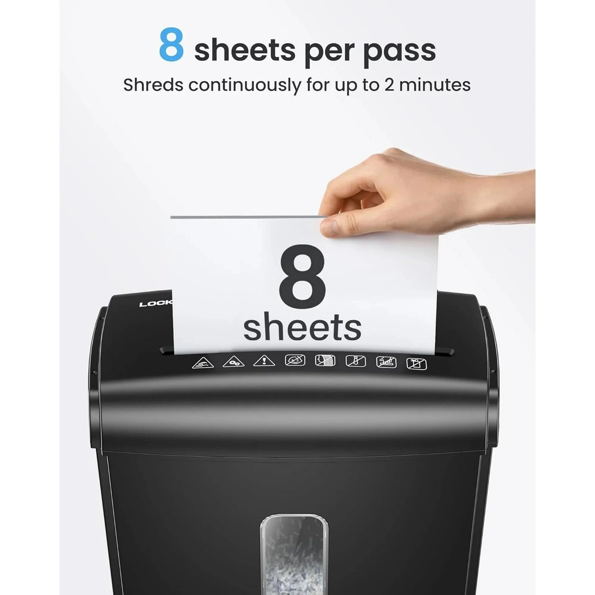 Deli 8-Sheet Micro-Cut Paper Shredder – P-4 High Security for Home & Office
