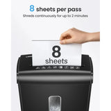Deli 8-Sheet Micro-Cut Paper Shredder – P-4 High Security for Home & Office