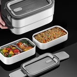 2-Stage Stainless Steel Lunch Box – Microwave / Oven Safe Dual Layer Meal Container for Office & Work