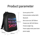 Smart LED Display Backpack with App Control – Wireless WiFi Laptop Backpack for Business, Travel & School