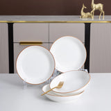 8-Piece Elegant Porcelain Tableware Set – Premium Ceramic Bowls & Plates for Home & Gift