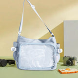 Women “ITA” Bag Japanese-Style Clear Window Shoulder Purse – Multi-Pocket Adjustable Strap Chic Hobo Bag