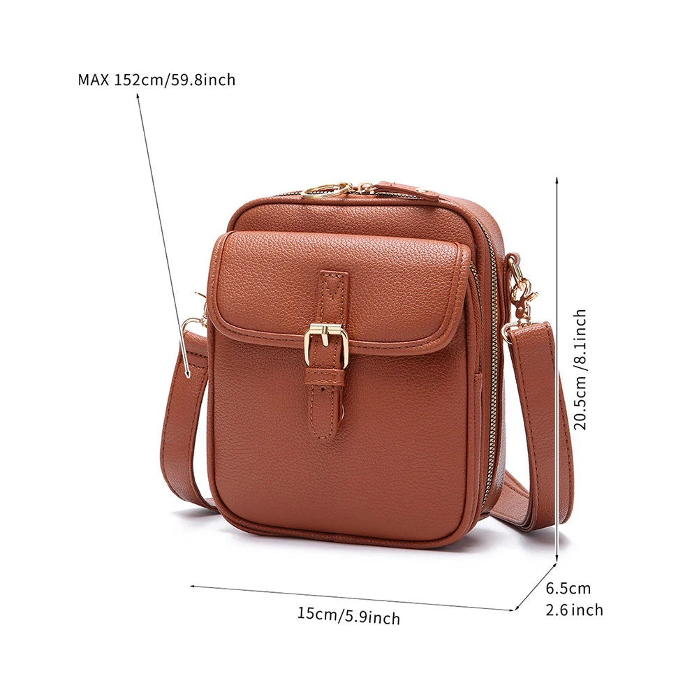 Unisex Vintage Leather Crossbody Bag – Anti-Theft Messenger Shoulder Satchel for Men & Women, Casual Travel & Daily Use