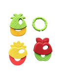 Fruit-Shaped Baby Teether Rattle Set – Random Colors, Educational Sensory Toys for Teething Relief & Early Development