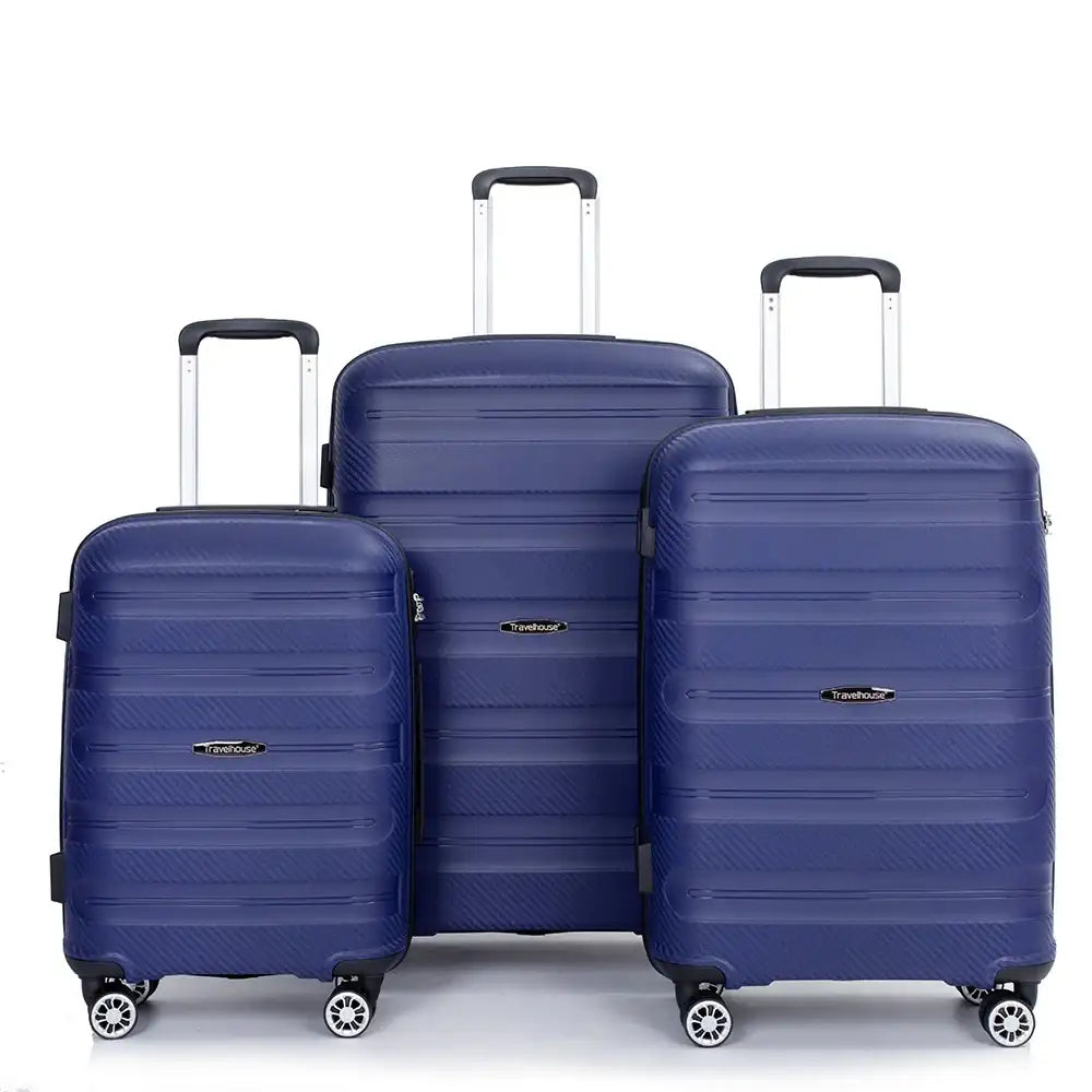 Travelhouse 3-Piece Hardshell Luggage Set – Spinner Wheels, TSA Lock, Lightweight Travel Trio