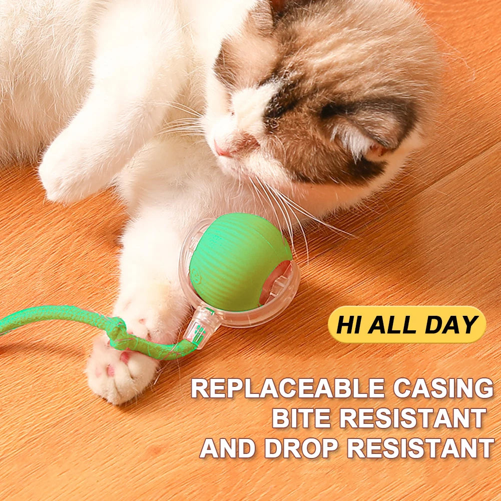 Rechargeable Interactive Cat Ball Toy – Electric Self-Rotating Automatic Rolling Ball for Cats, Anti-Depression Play