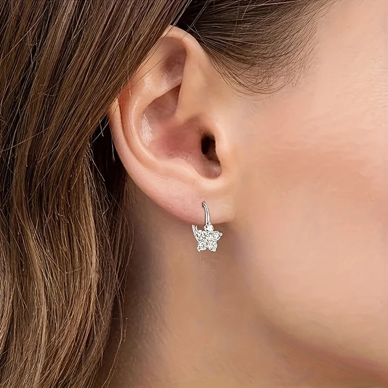 S925 Sterling Silver Sunflower Earrings with 2CT Moissanite – Elegant Gift for Women 🌻💎