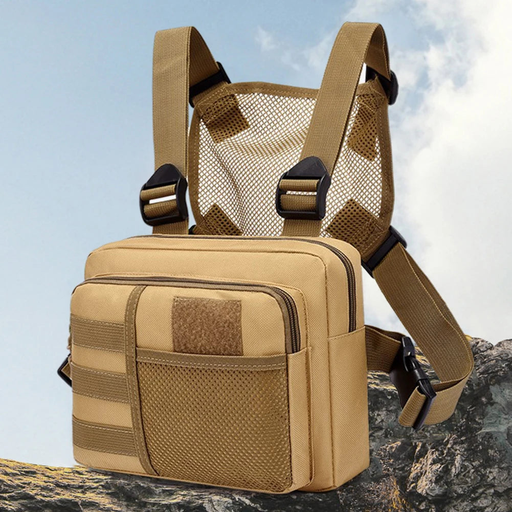 Unisex Outdoor Streetwear Vest Chest Bag – Multifunctional Waterproof Travel Harness with Multi-Pockets for Running & Daily Use
