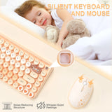 Attack Shark 308i Wireless Keyboard and Mouse Set – Color Gradient Retro Typewriter Style with Cute Round Keycaps